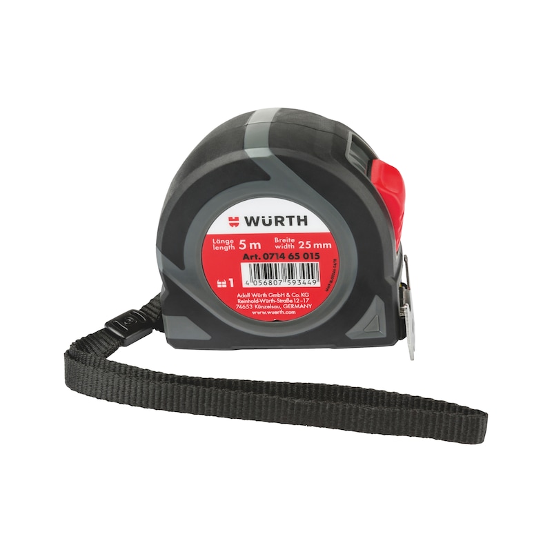 WURTH Miara zwijana 5 m x 25 mm | Wytrzymała, precyzyjna, 2K obudowa NIEMIECKA JAKOŚĆ