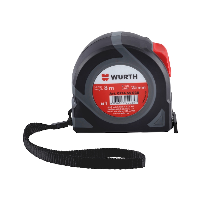 WURTH MAGNETYCZNA Miara zwijana 8 m x 25 mm | Wytrzymała, precyzyjna, 2K obudowa NIEMIECKA JAKOŚĆ
