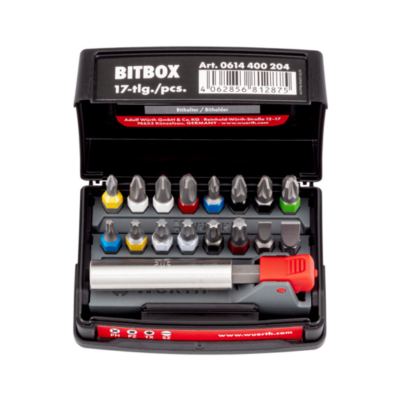 WURTH Pudełko na bity ZESTAW BITÓW 1/4” – 17 ELEMENTÓW