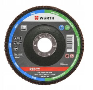WURTH NIEMIECKA JAKOŚĆ  Tarcza ścierna LAMELOWA LAMELKA P40 125mm 22,2 STAL NIERDZEWNA