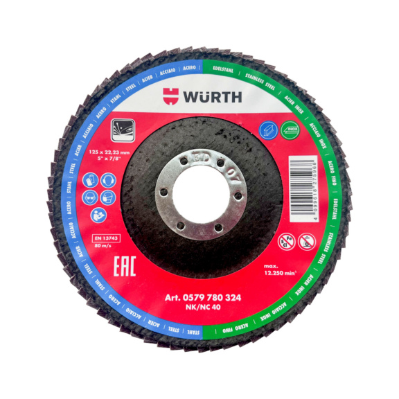 WURTH NIEMIECKA JAKOŚĆ  Tarcza lamelowa Economy 125mm 22.23mm G120